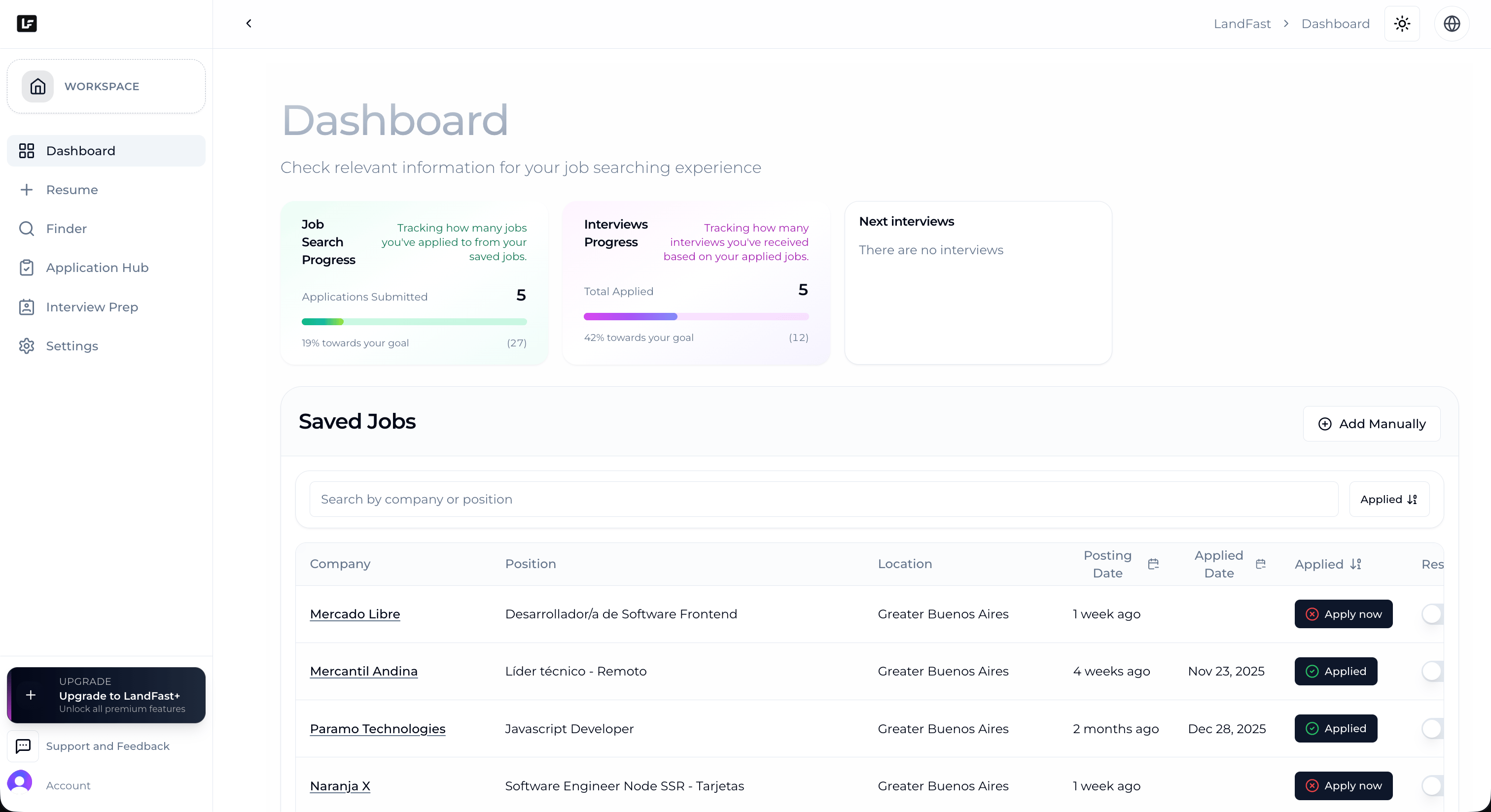 LandFast — Job Search Copilot showcase 1