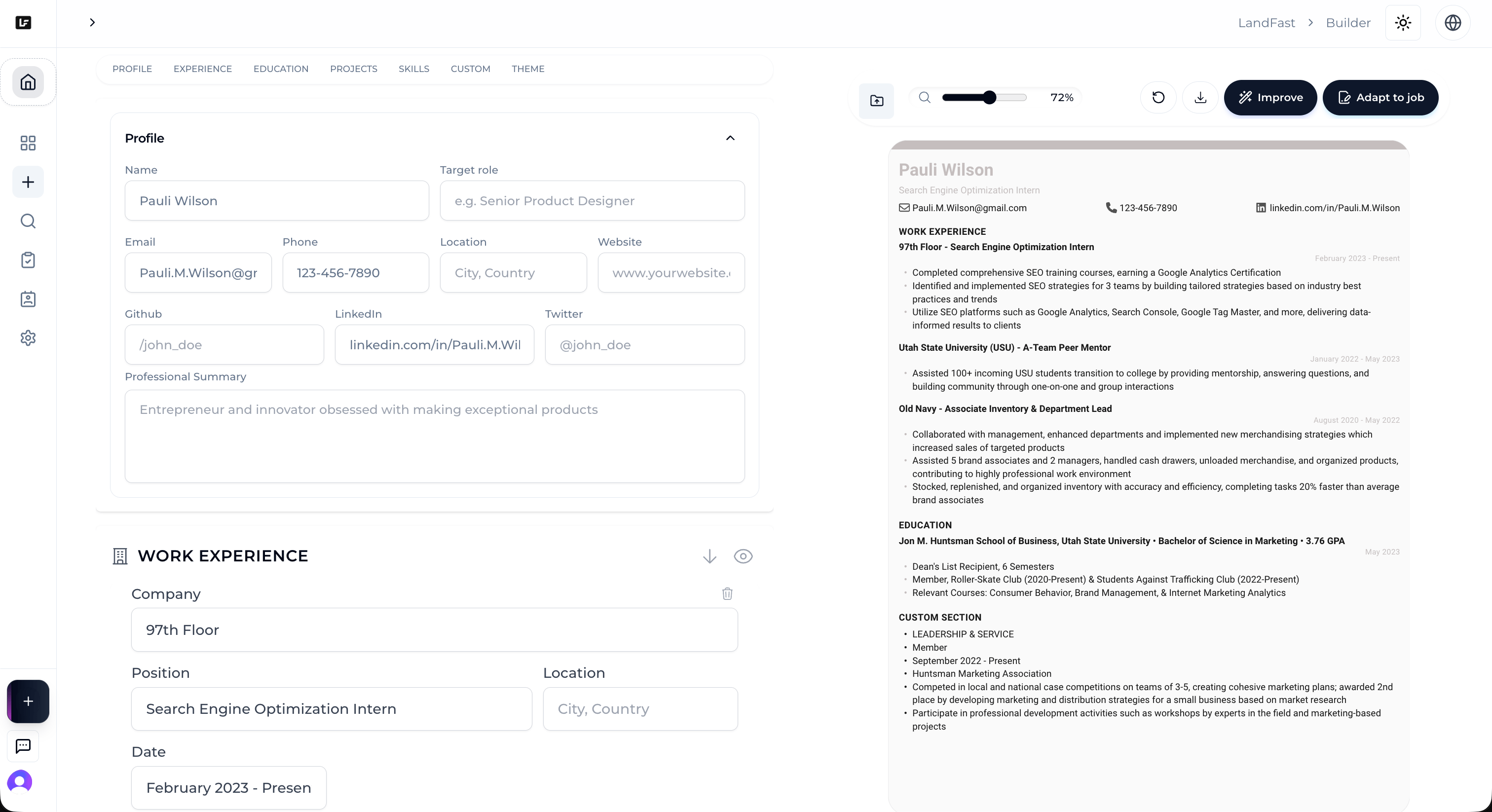 LandFast — Job Search Copilot showcase 2